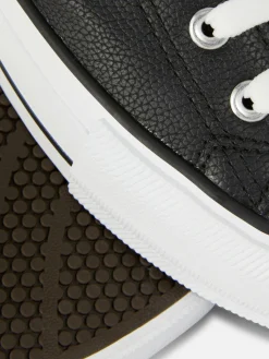 Ténis Plataforma Cano Baixo Imitação Pele