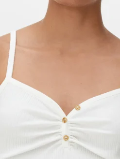 Top Alças Efeito Gola Padre