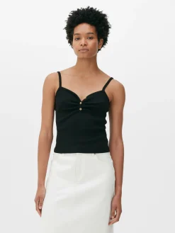 Top Alças Efeito Gola Padre