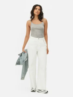 Top Alças Elástico Gola Redonda