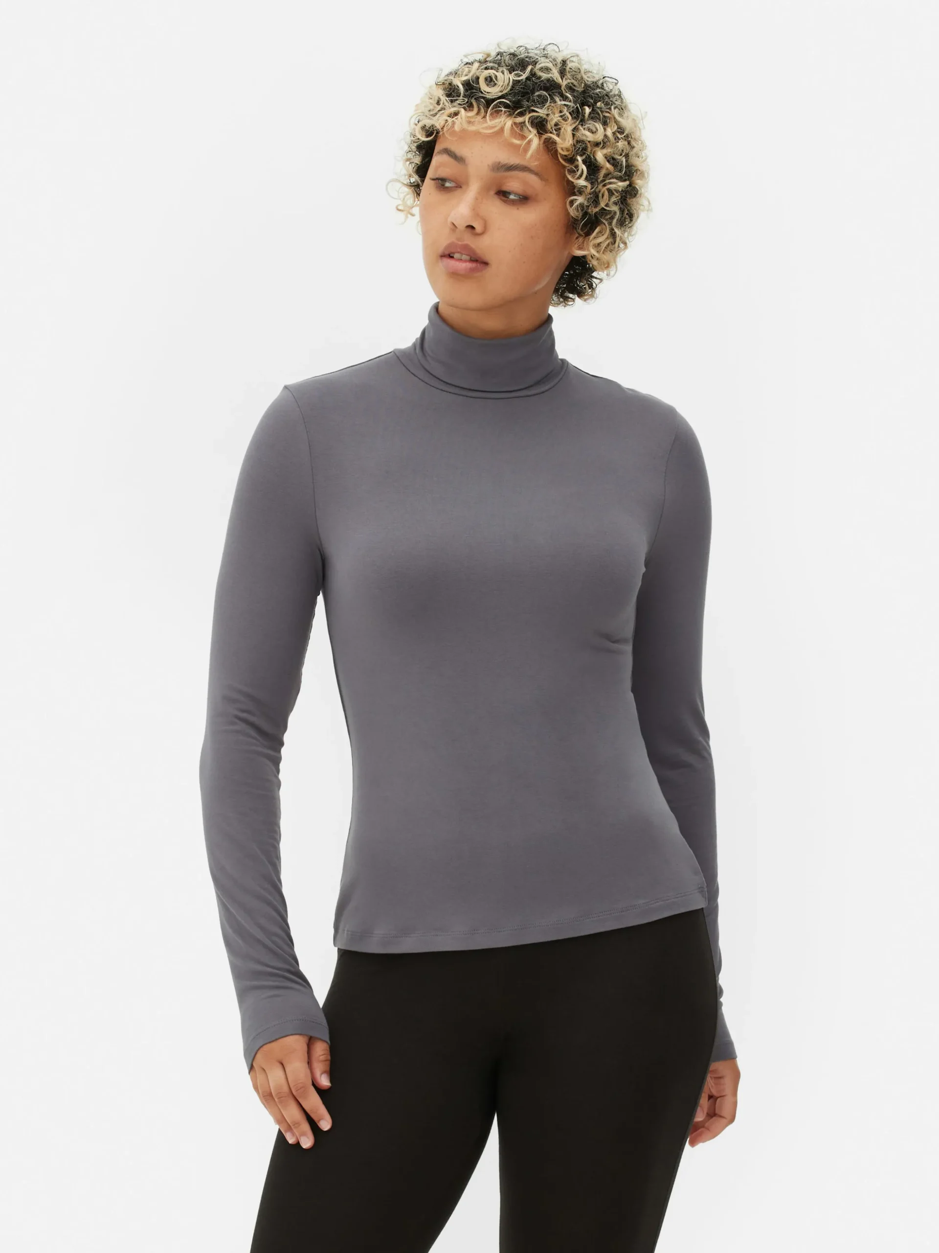 Top Manga Comprida Gola Alta