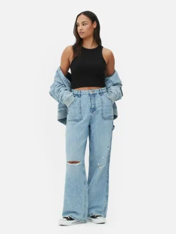 Top S/ Mangas Costas Abertas Canelado