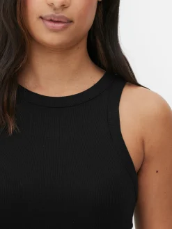 Top S/ Mangas Costas Abertas Canelado