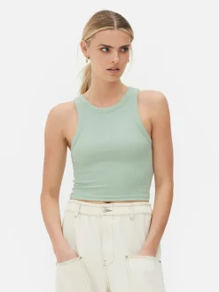 Top S/ Mangas Costas Abertas Canelado