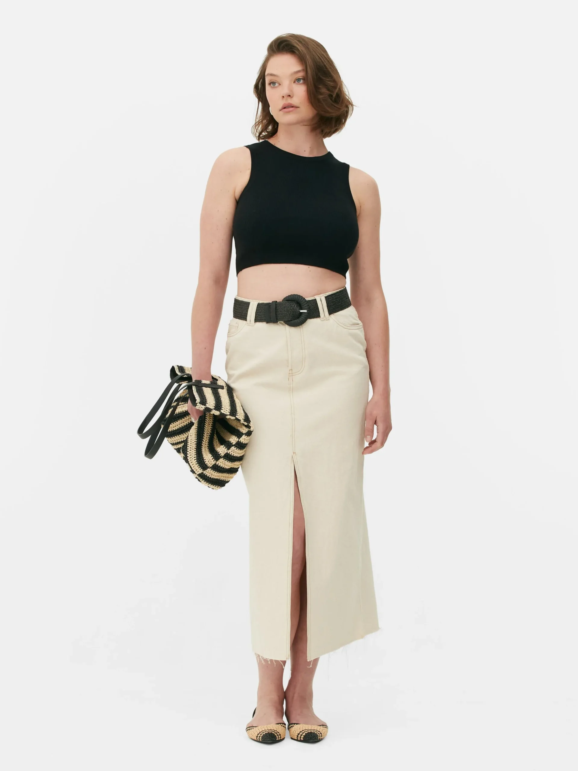 Top S/ Mangas Malha Canelada Decote Redondo