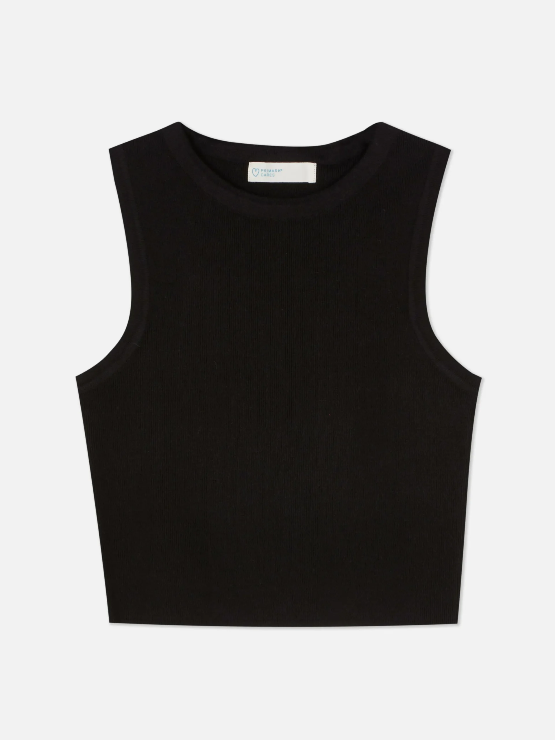 Top S/ Mangas Malha Canelada Decote Redondo