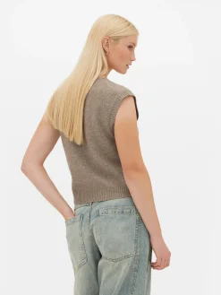 Top S/ Mangas Malha Decote V