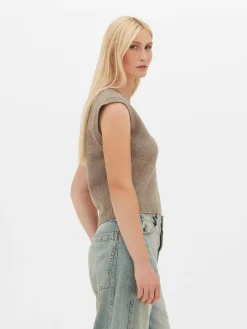 Top S/ Mangas Malha Decote V