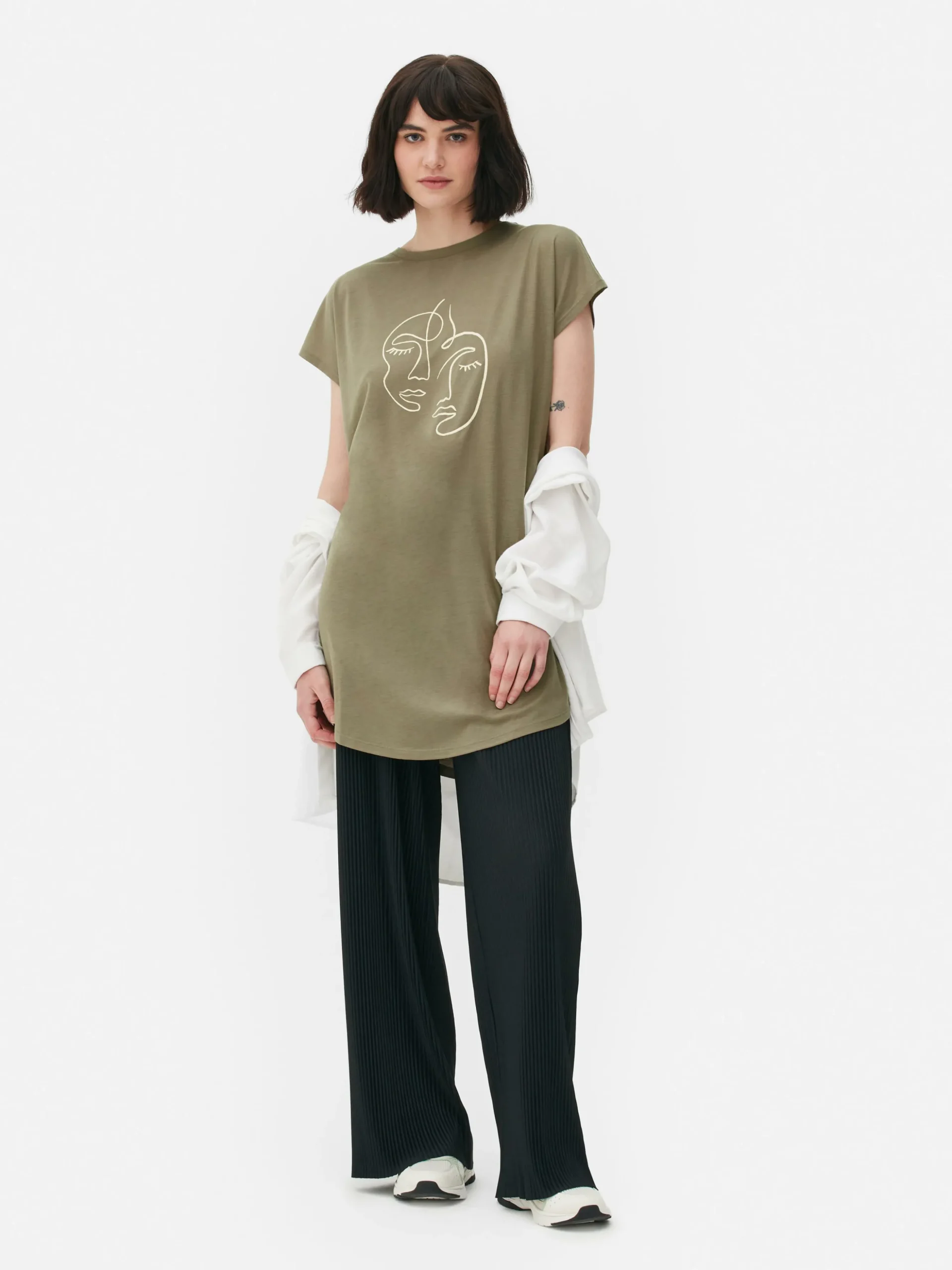 T-shirt Comprida Gola Redonda