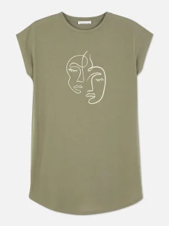 T-shirt Comprida Gola Redonda