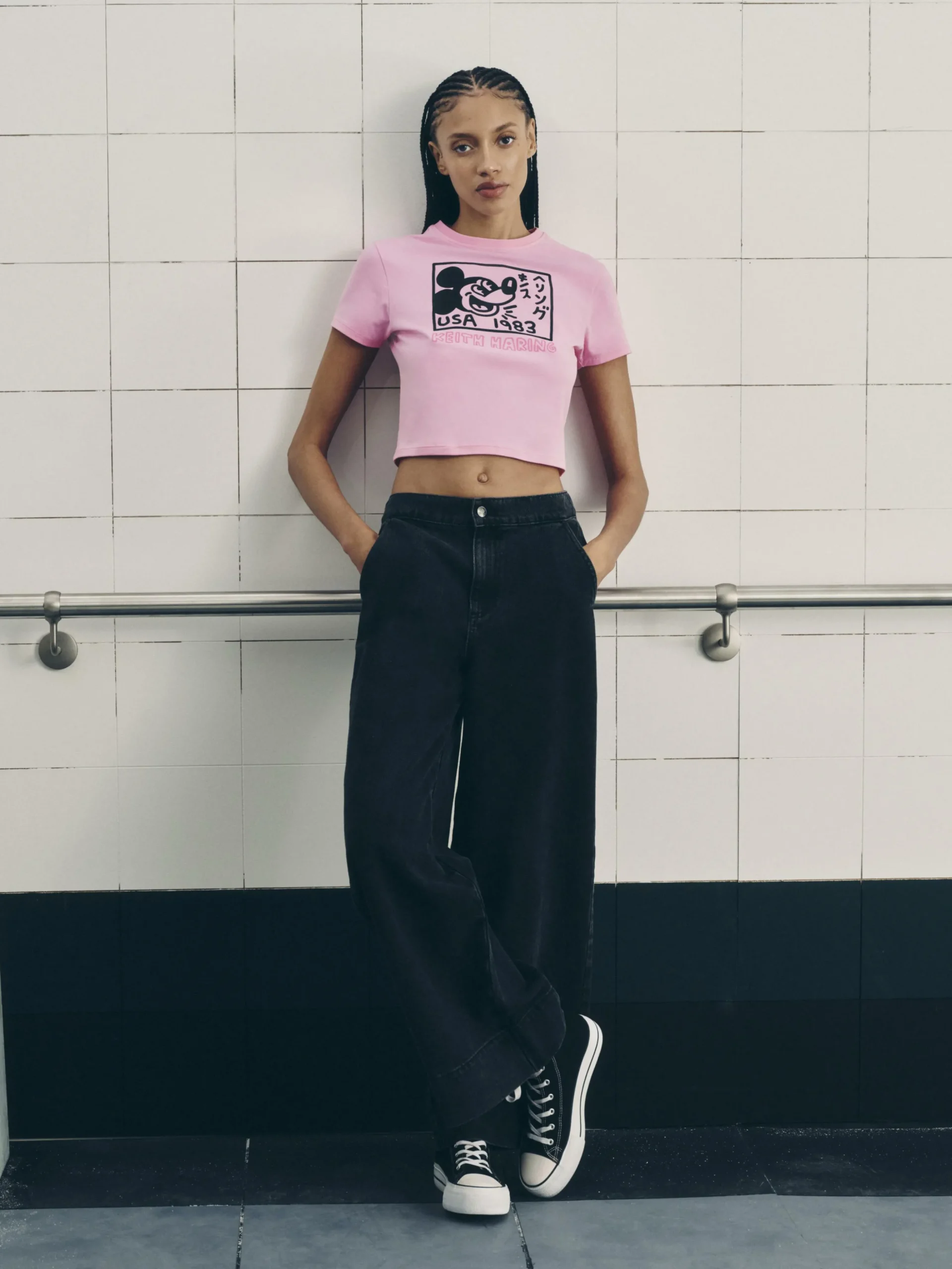 T-shirt Curta Disney Mickey Mouse X Keith Haring