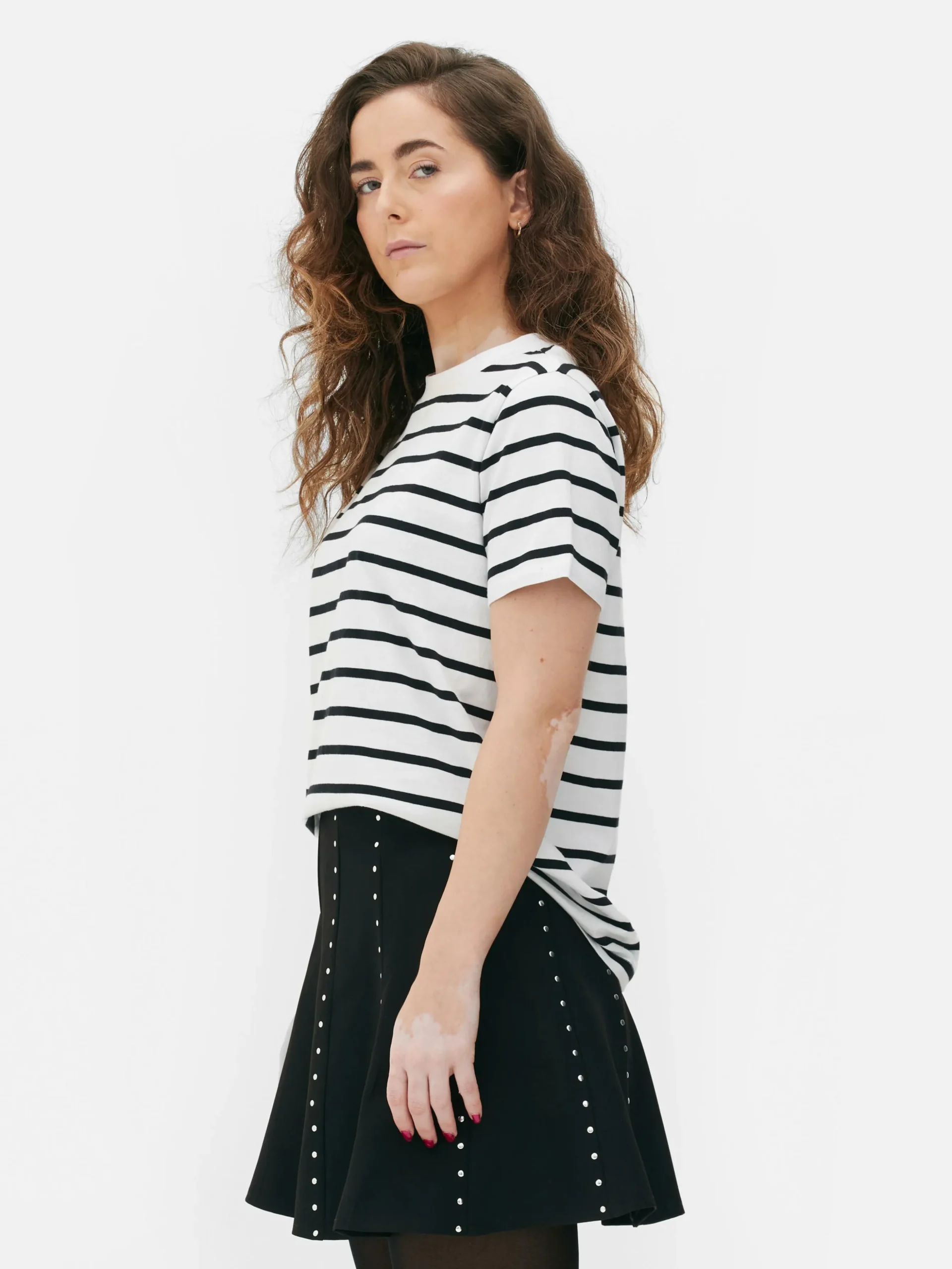 T-shirt Decote Redondo Riscas