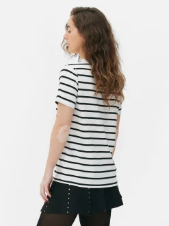 T-shirt Decote Redondo Riscas