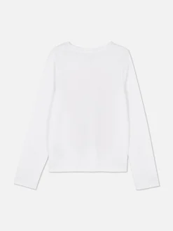 T-shirt Manga Comprida Estampado Peito