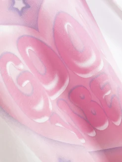 T-shirt Manga Comprida Estampado Peito