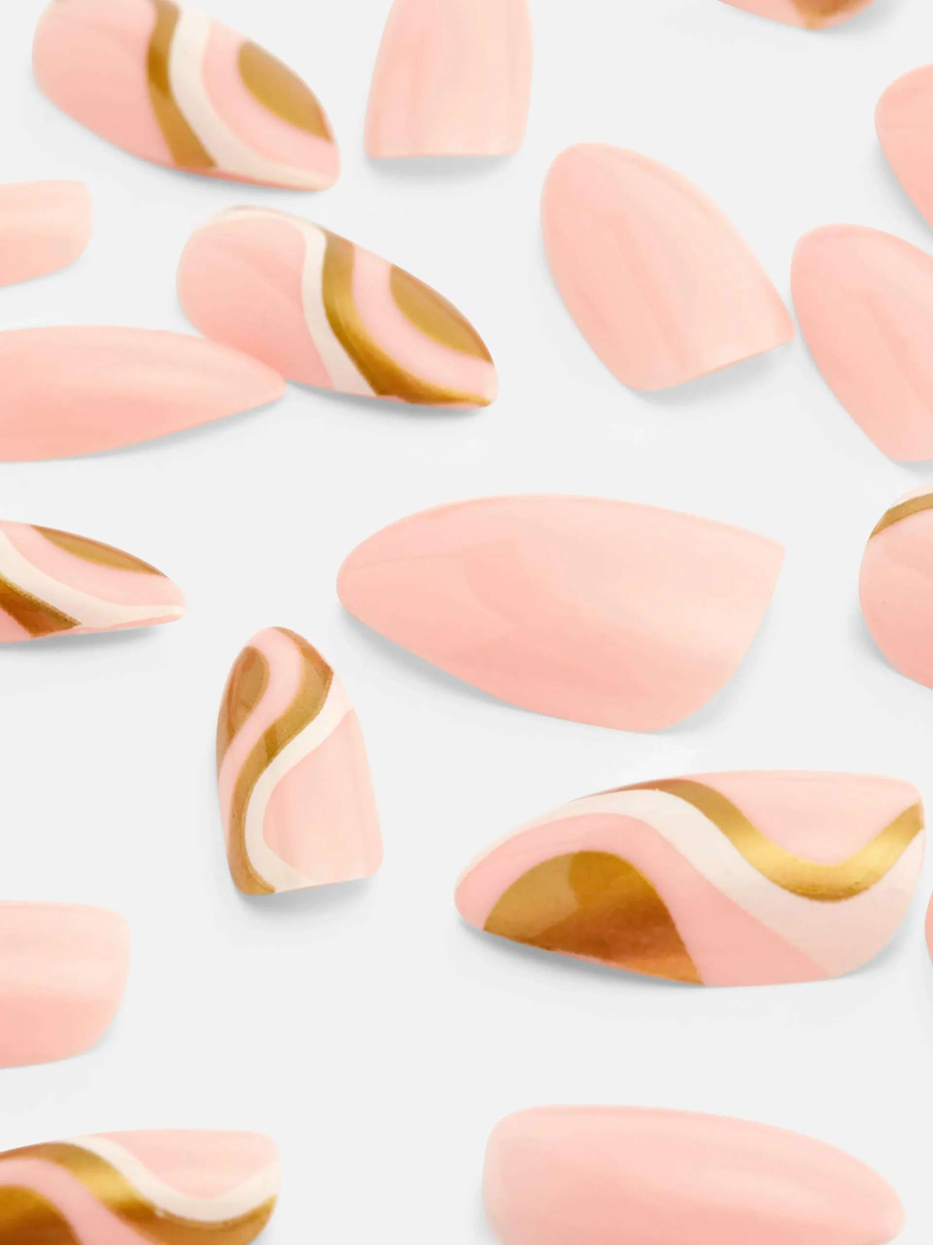 Unhas Postiças Pontiagudas Brilhos Espirais PS...