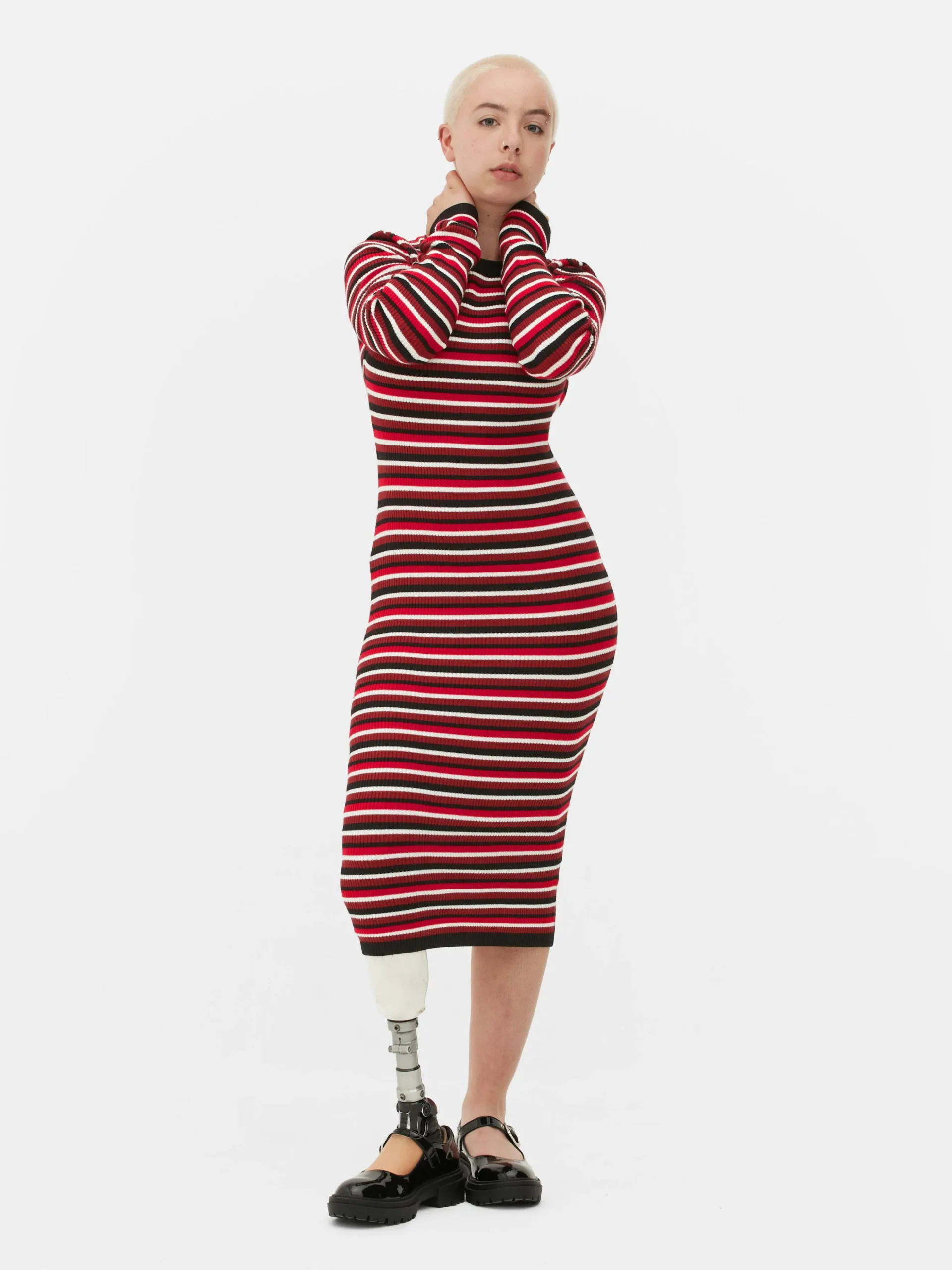 Vestido Camisola Gola Redonda Manga Comprida