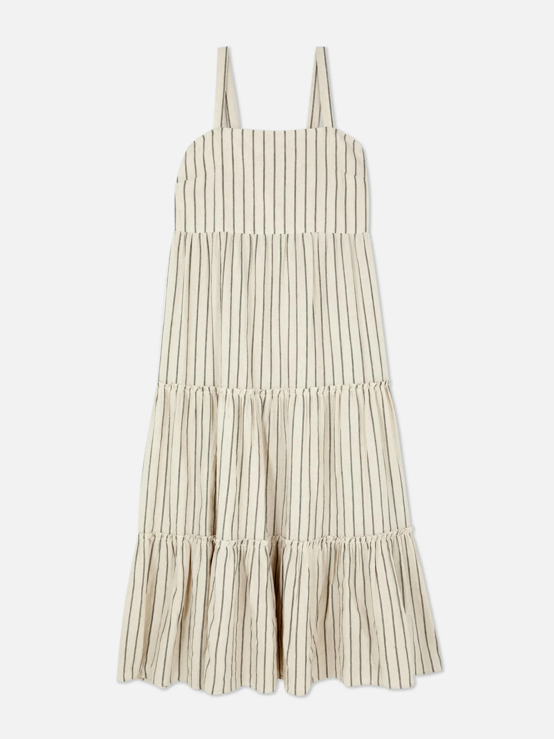 Vestido Comprido Camadas Riscas