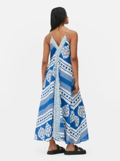 Vestido Comprido Padrão Azulejo