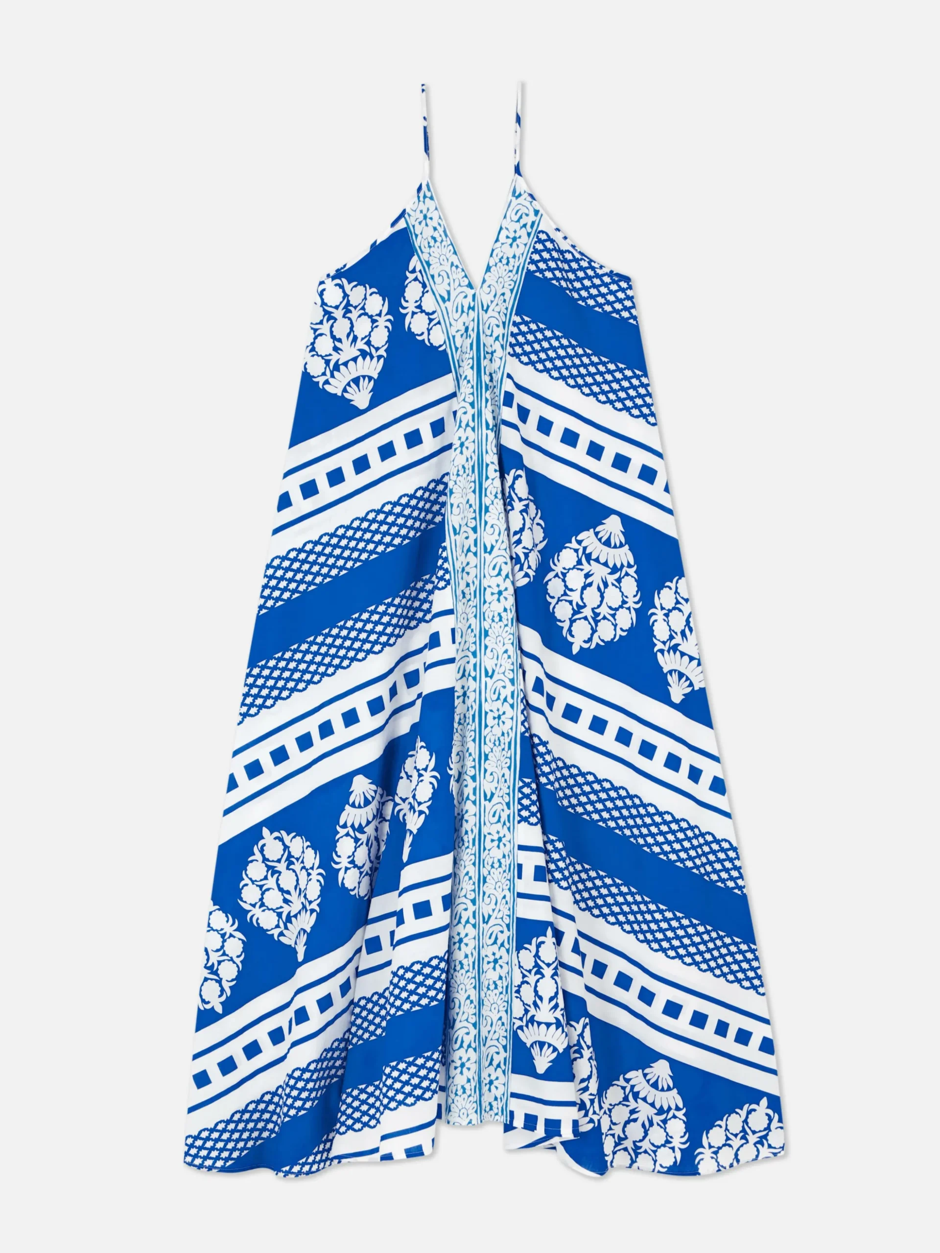 Vestido Comprido Padrão Azulejo