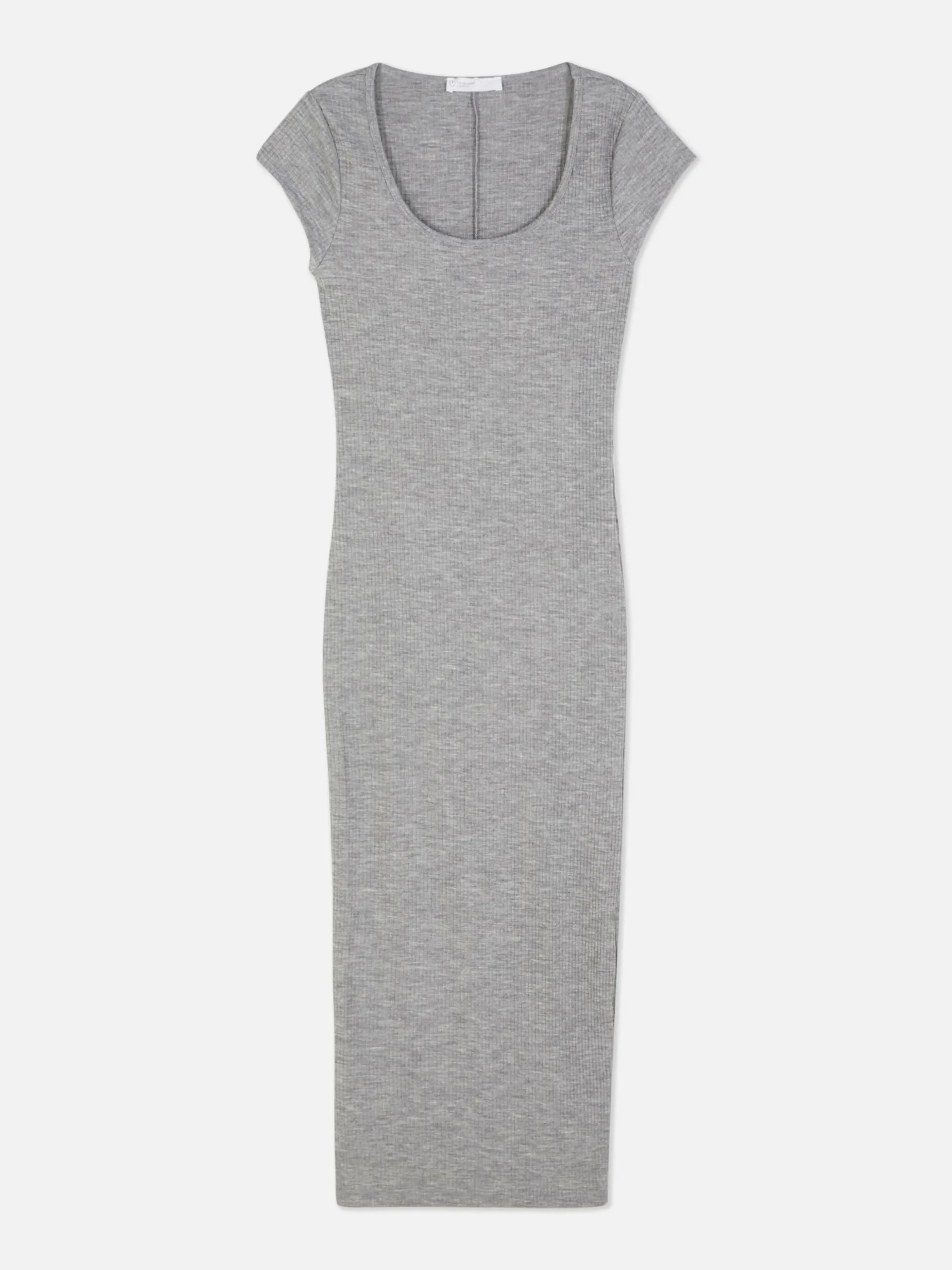 Vestido Midi Gola Redonda Canelado