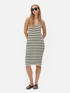 Vestido Midi Malha Riscas