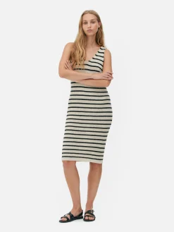 Vestido Midi Malha Riscas