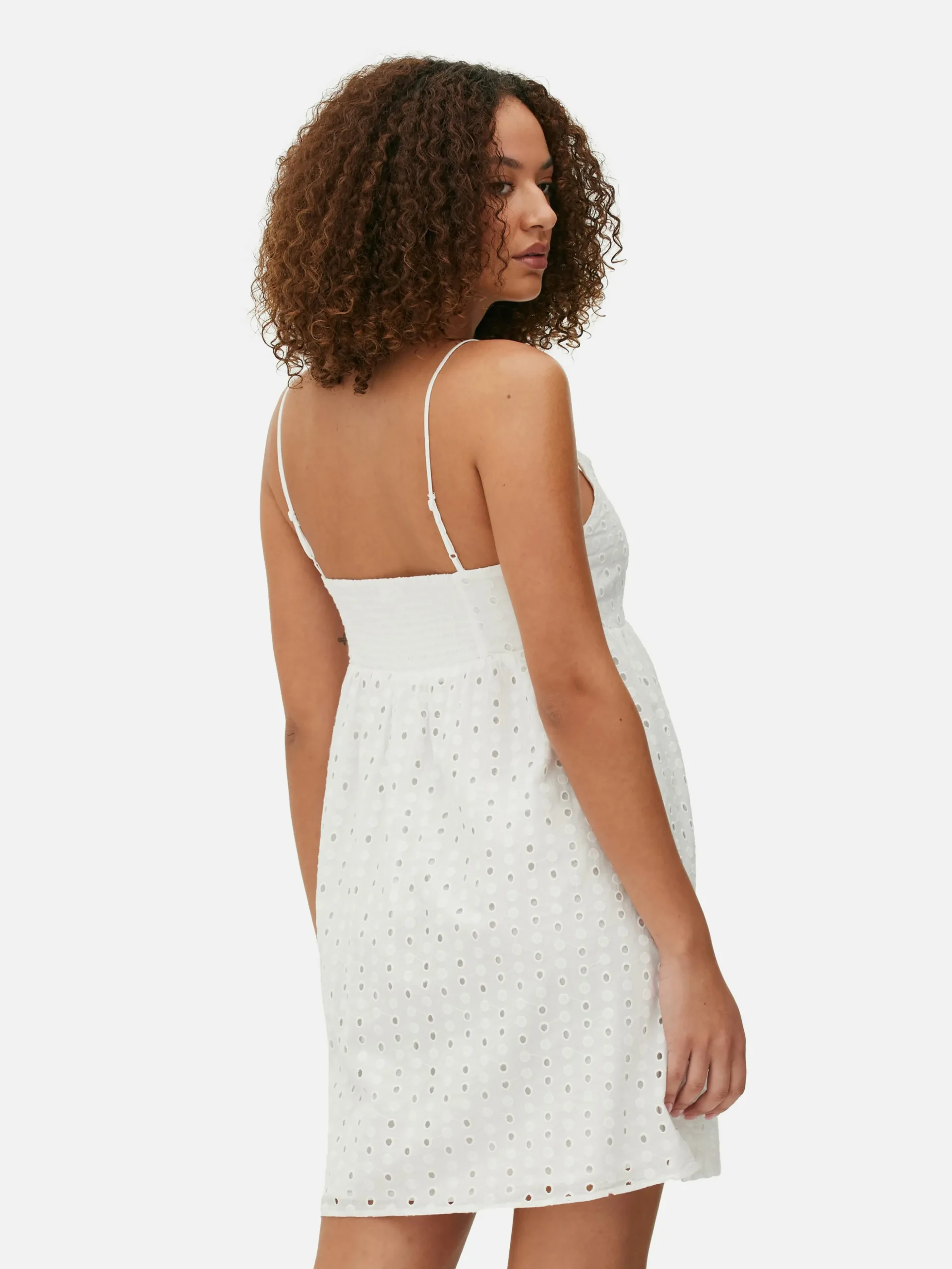 Vestido Mini Alças Bordado Inglês