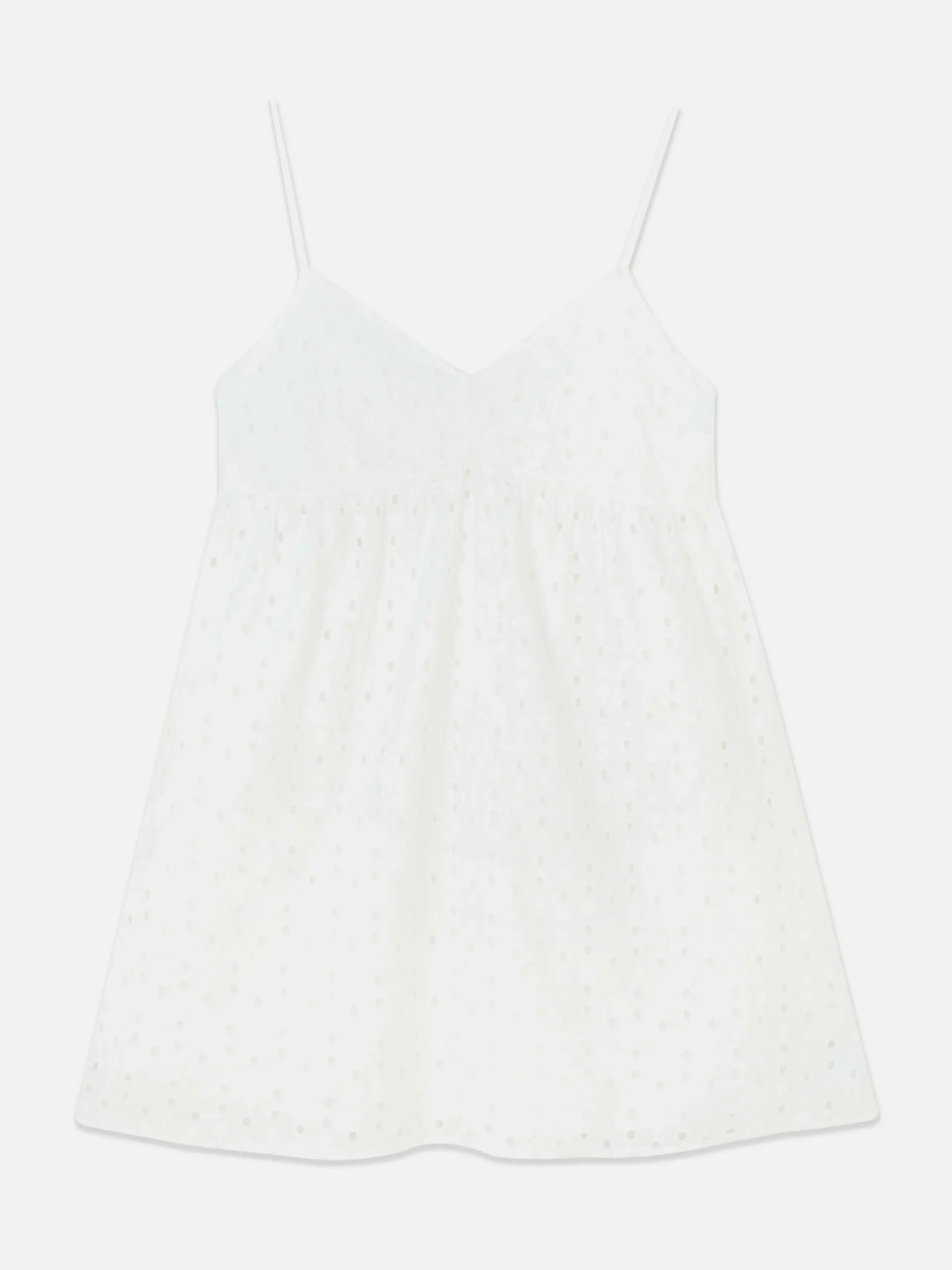 Vestido Mini Alças Bordado Inglês
