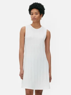 Vestido Mini S/mangas Canelado